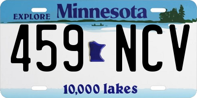 MN license plate 459NCV