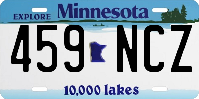 MN license plate 459NCZ