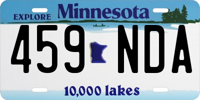 MN license plate 459NDA