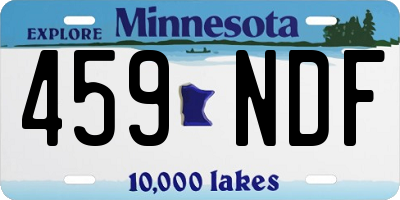 MN license plate 459NDF