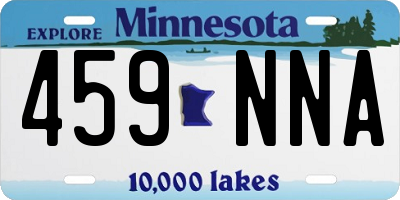 MN license plate 459NNA