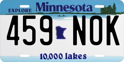 MN license plate 459NOK