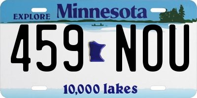 MN license plate 459NOU