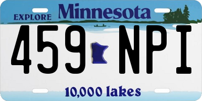 MN license plate 459NPI