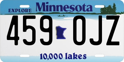 MN license plate 459OJZ