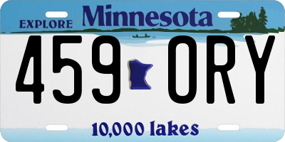 MN license plate 459ORY