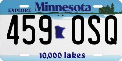 MN license plate 459OSQ