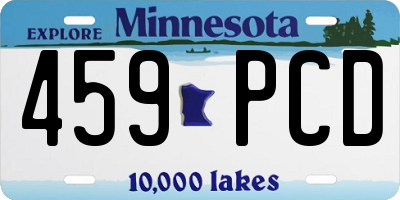 MN license plate 459PCD