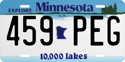 MN license plate 459PEG