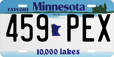 MN license plate 459PEX