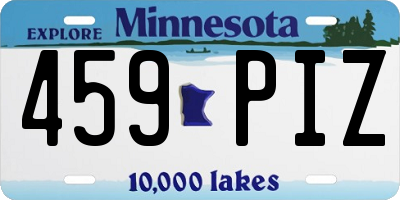 MN license plate 459PIZ