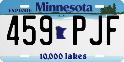 MN license plate 459PJF