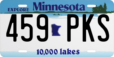 MN license plate 459PKS