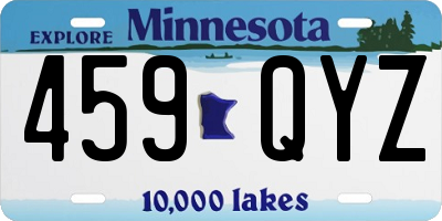 MN license plate 459QYZ