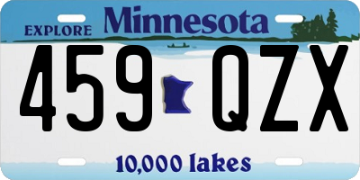 MN license plate 459QZX