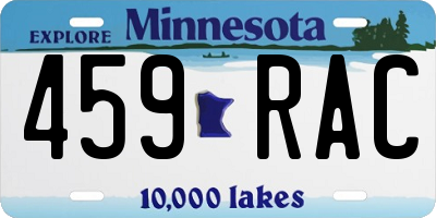MN license plate 459RAC