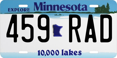 MN license plate 459RAD