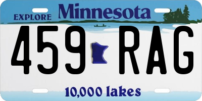 MN license plate 459RAG