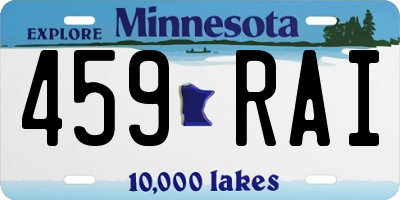 MN license plate 459RAI