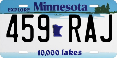 MN license plate 459RAJ
