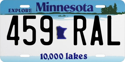 MN license plate 459RAL