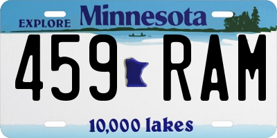 MN license plate 459RAM