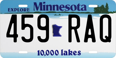MN license plate 459RAQ