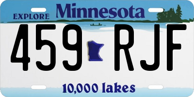 MN license plate 459RJF