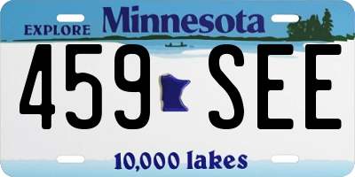 MN license plate 459SEE