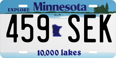 MN license plate 459SEK