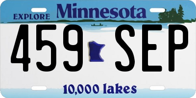 MN license plate 459SEP