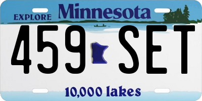 MN license plate 459SET