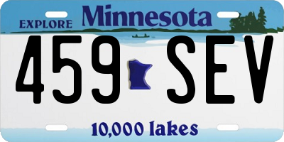 MN license plate 459SEV