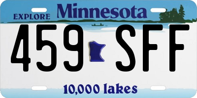 MN license plate 459SFF