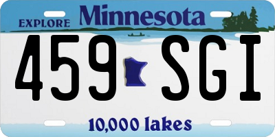 MN license plate 459SGI
