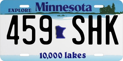 MN license plate 459SHK