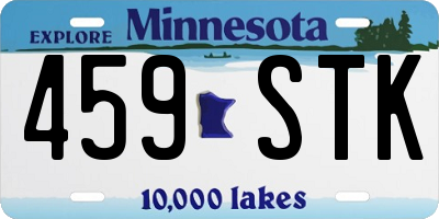 MN license plate 459STK