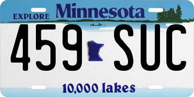 MN license plate 459SUC