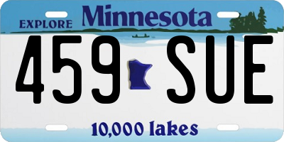 MN license plate 459SUE