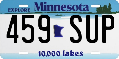 MN license plate 459SUP