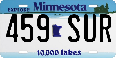 MN license plate 459SUR