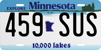 MN license plate 459SUS