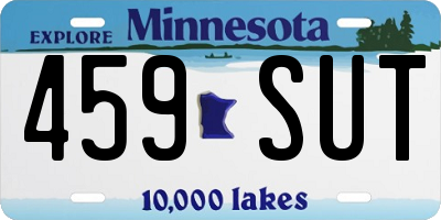 MN license plate 459SUT