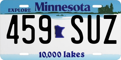 MN license plate 459SUZ