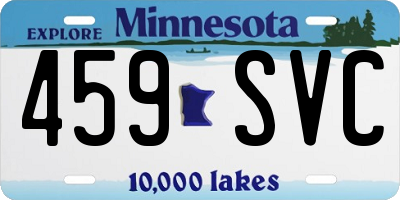 MN license plate 459SVC