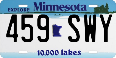 MN license plate 459SWY