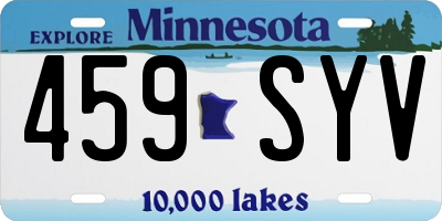 MN license plate 459SYV