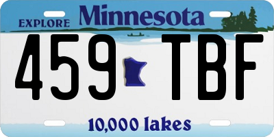 MN license plate 459TBF