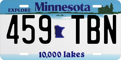MN license plate 459TBN