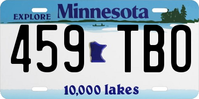 MN license plate 459TBO